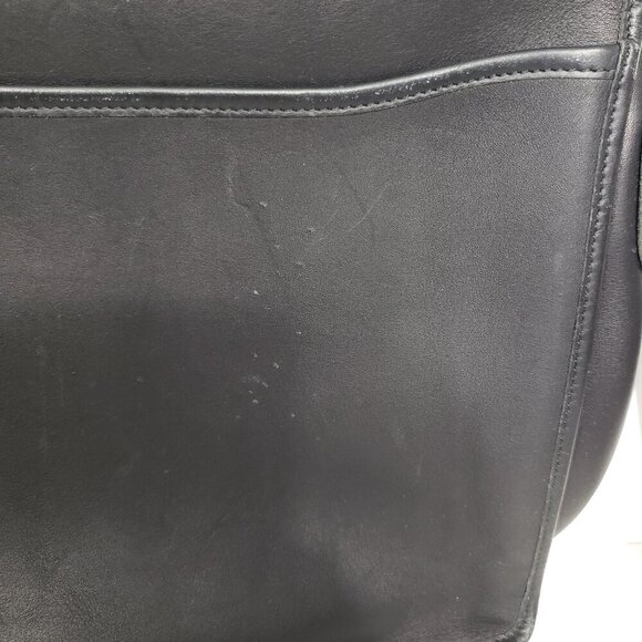 REVE  Black Leather Attache Laptop Messenger Bag - Picture 7 of 10